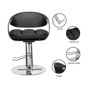Premium Adjustable Black Cutting & Styling Chiar | Ergonomic Hydraulic Styling Salon Chair